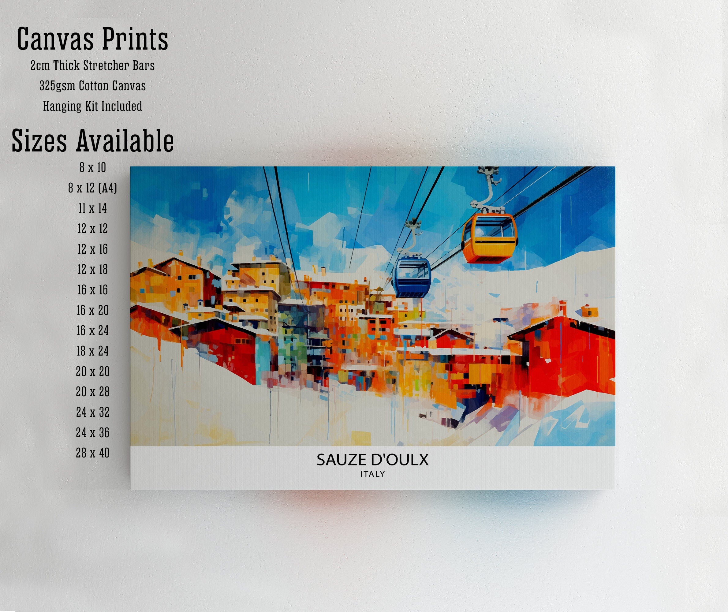 Sauze d'Oulx Italy Travel Print Sauze d'Oulx Wall Decor Sauze d'Oulx Poster Italy Travel Prints Sauze d'Oulx Art Print Sauze d'Oulx