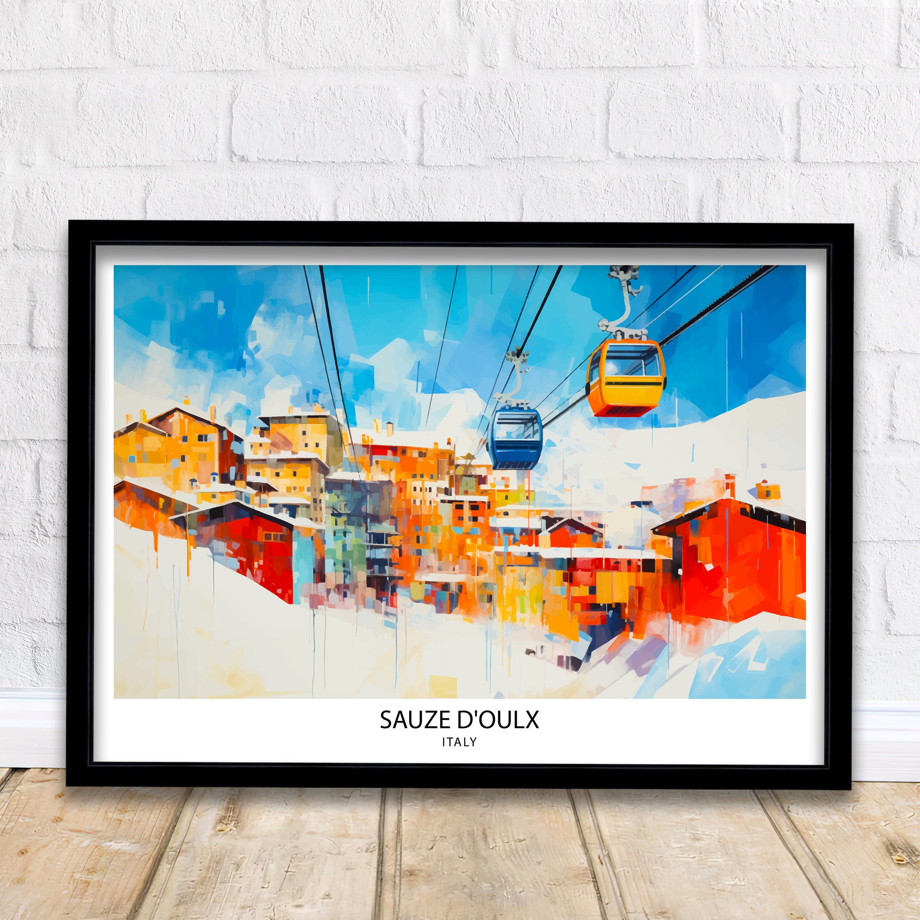 Sauze d'Oulx Italy Travel Print Sauze d'Oulx Wall Decor Sauze d'Oulx Poster Italy Travel Prints Sauze d'Oulx Art Print Sauze d'Oulx
