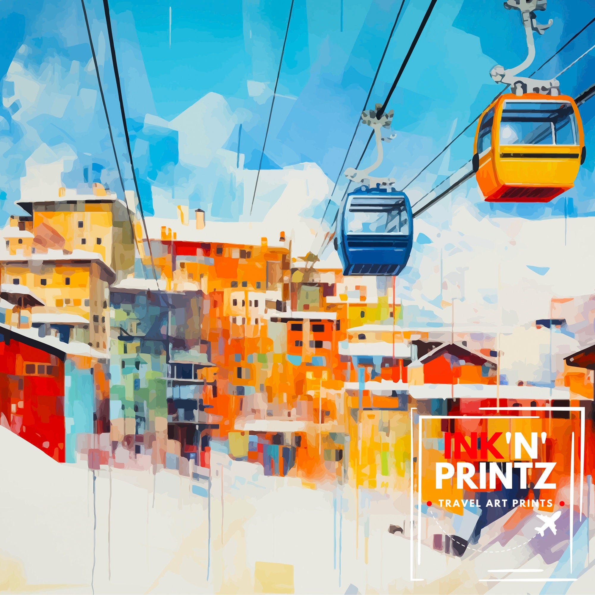 Sauze d'Oulx Italy Travel Print Sauze d'Oulx Wall Decor Sauze d'Oulx Poster Italy Travel Prints Sauze d'Oulx Art Print Sauze d'Oulx