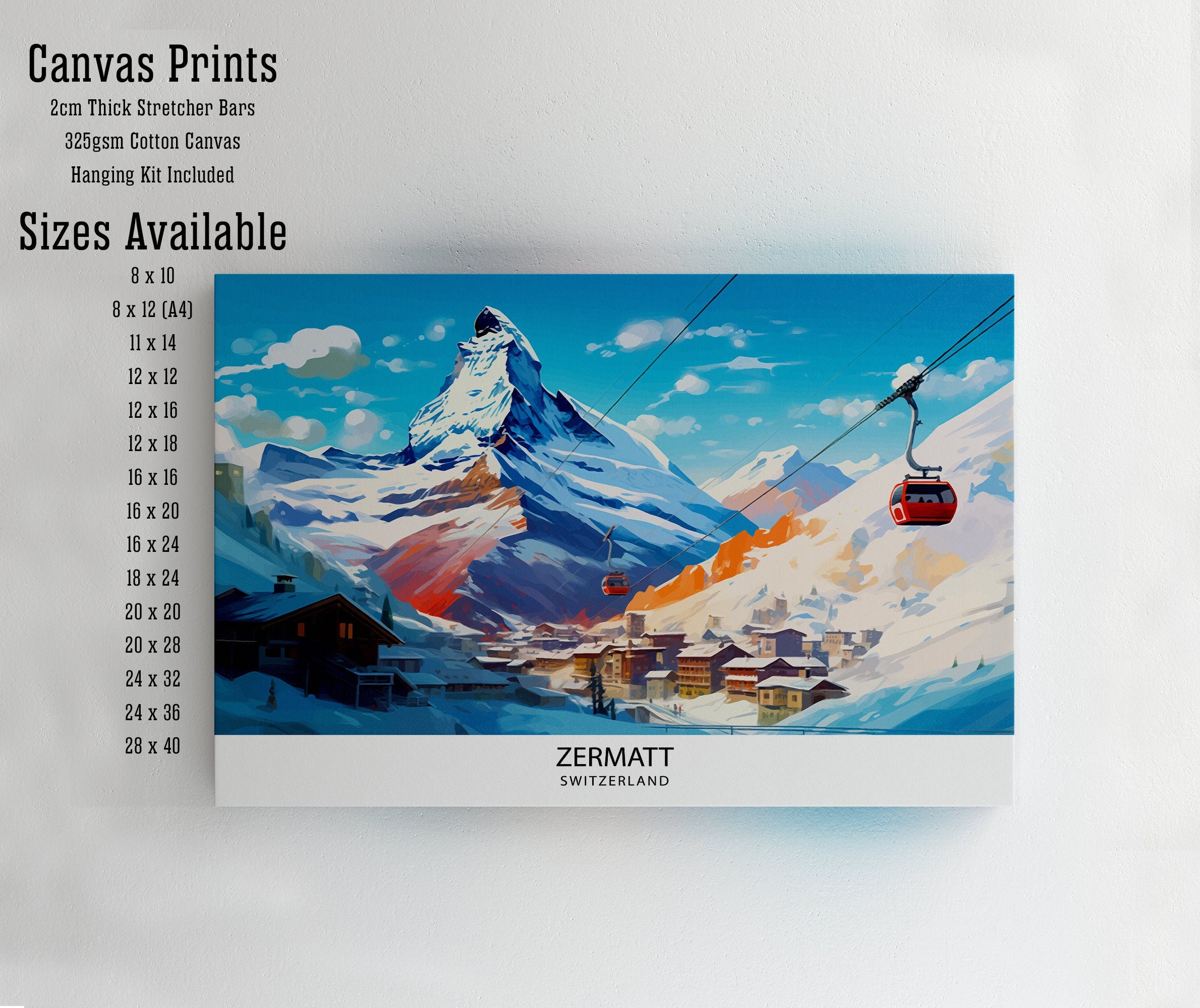Zermatt Travel Print | Switzerland| Switzerland Poster| Zermatt Poster| Travel Poster| Zermatt Print| Switzerland Print| Wall Art| Zermatt