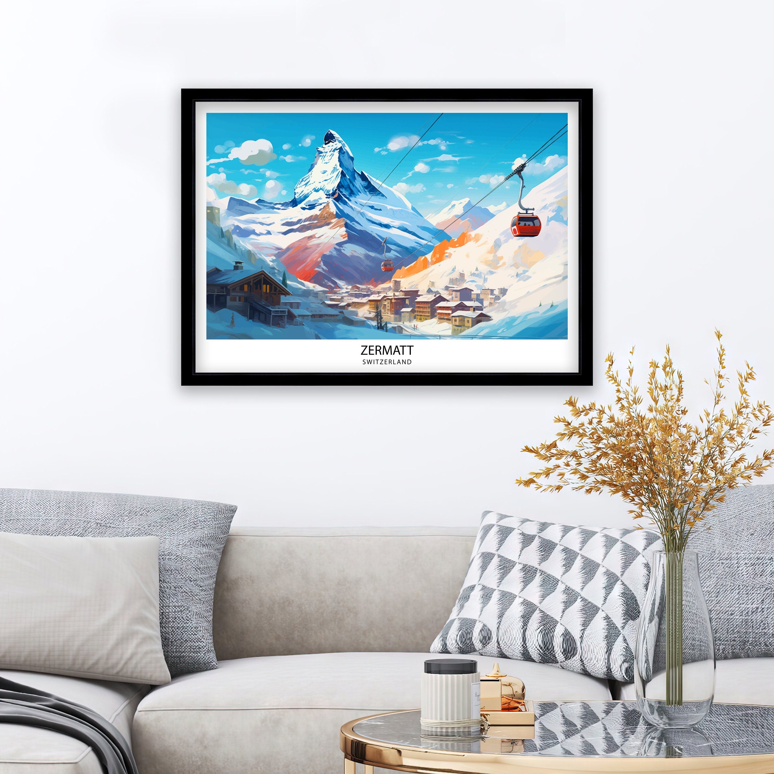 Zermatt Travel Print | Switzerland| Switzerland Poster| Zermatt Poster| Travel Poster| Zermatt Print| Switzerland Print| Wall Art| Zermatt