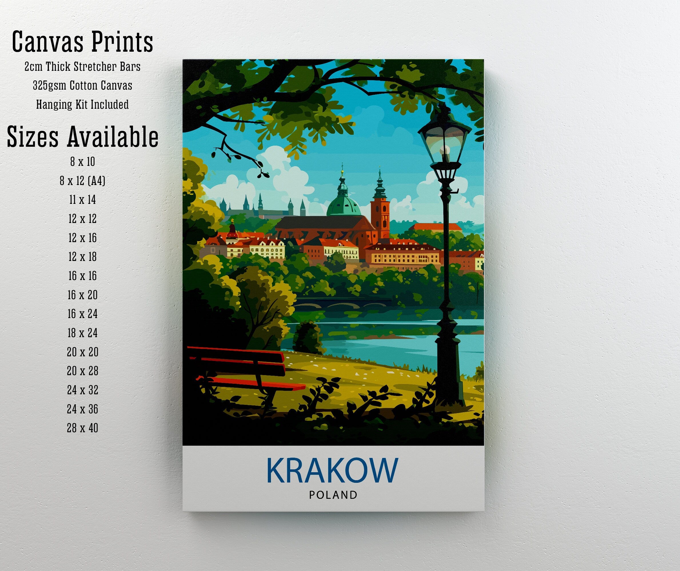 Krakow Poland Travel Print Krakow Wall Decor Krakow Poster Poland Travel Prints Krakow Art Print Krakow Illustration Krakow Wall Art