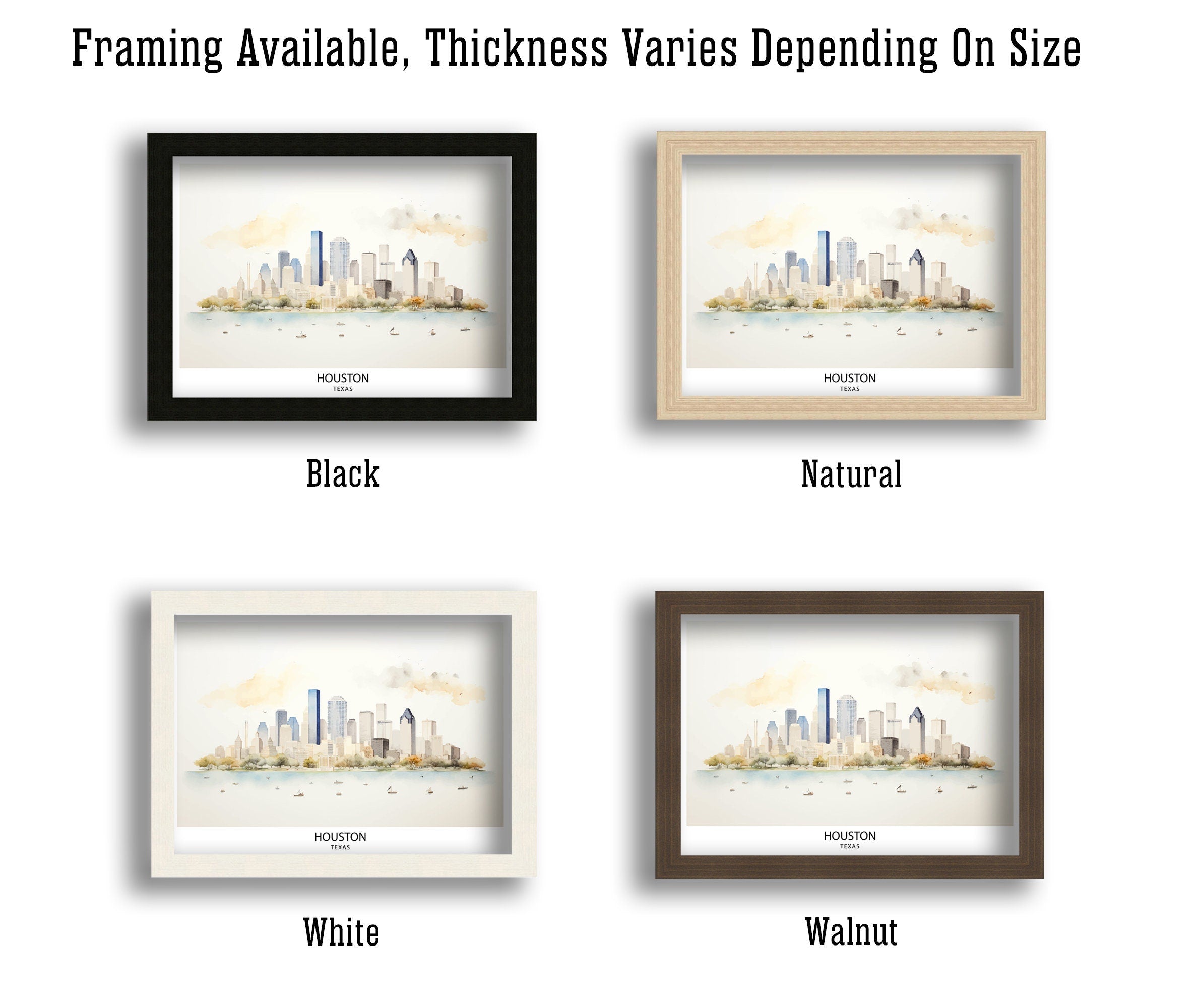 Houston USA Skyline Print| Texas Cityscape Art Houston Downtown Poster American Urban Decor Space City Illustration Modern Metropolis