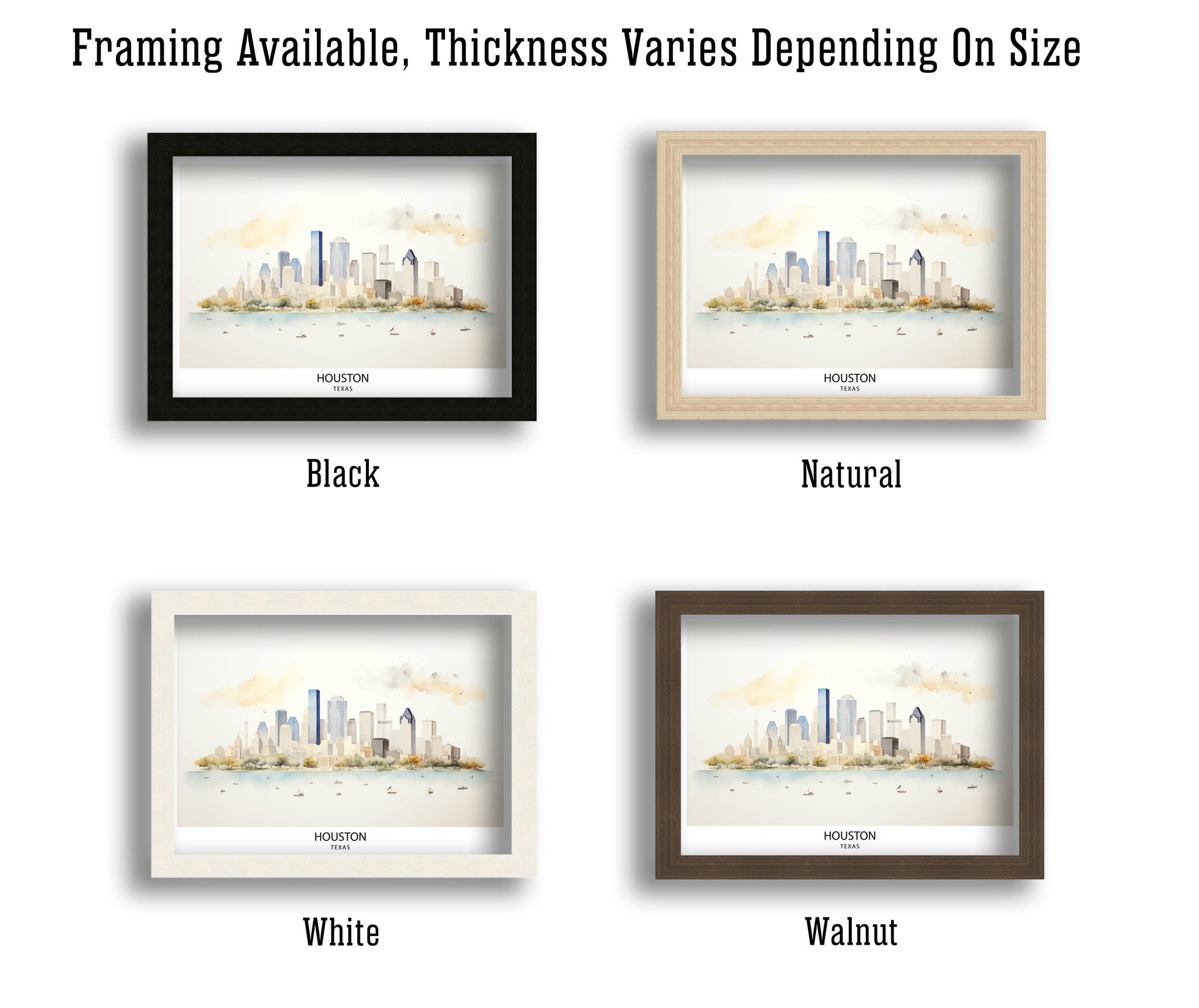 Houston USA Skyline Print| Texas Cityscape Art Houston Downtown Poster American Urban Decor Space City Illustration Modern Metropolis