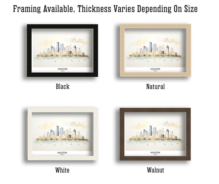 Houston USA Skyline Print| Texas Cityscape Art Houston Downtown Poster American Urban Decor Space City Illustration Modern Metropolis