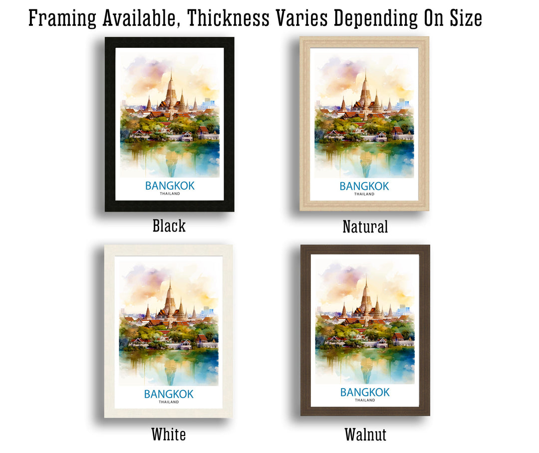 Bangkok Thailand Travel Print Bangkok Wall Decor Thailand Illustration Bangkok Travel Poster Gift for Thailand Travel Thailand Home Decor