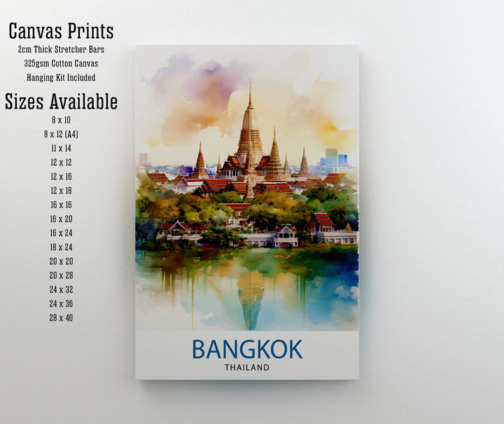 Bangkok Thailand Travel Print Bangkok Wall Decor Thailand Illustration Bangkok Travel Poster Gift for Thailand Travel Thailand Home Decor