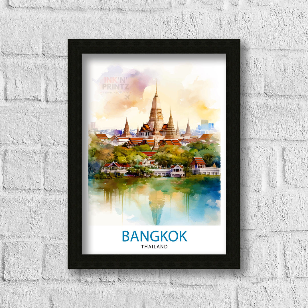 Bangkok Thailand Travel Print Bangkok Wall Decor Thailand Illustration Bangkok Travel Poster Gift for Thailand Travel Thailand Home Decor