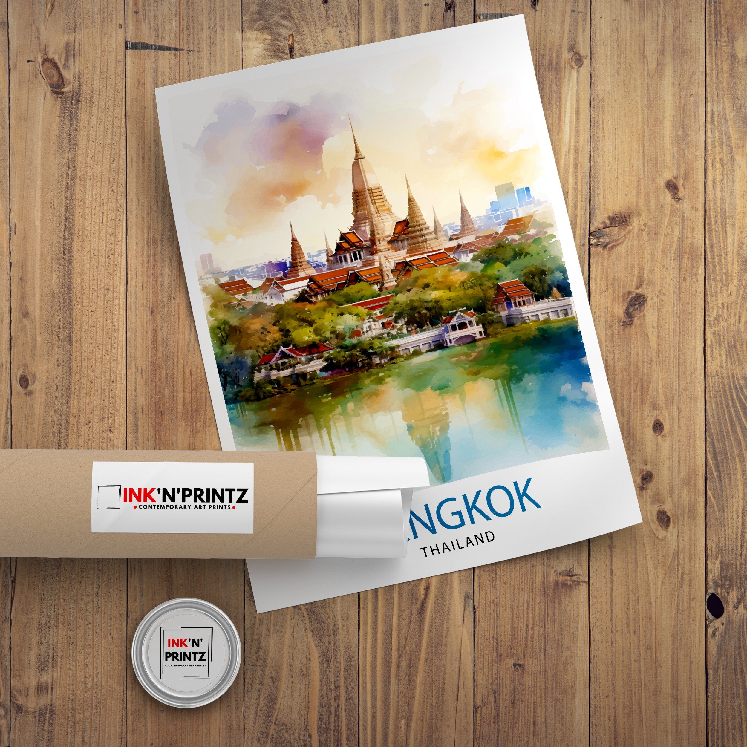 Bangkok Thailand Travel Print Bangkok Wall Decor Thailand Illustration Bangkok Travel Poster Gift for Thailand Travel Thailand Home Decor