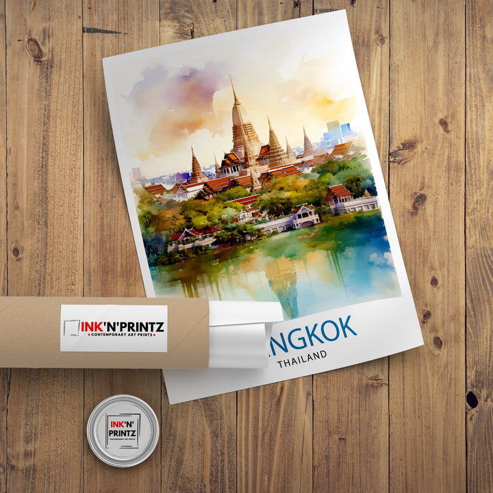 Bangkok Thailand Travel Print Bangkok Wall Decor Thailand Illustration Bangkok Travel Poster Gift for Thailand Travel Thailand Home Decor