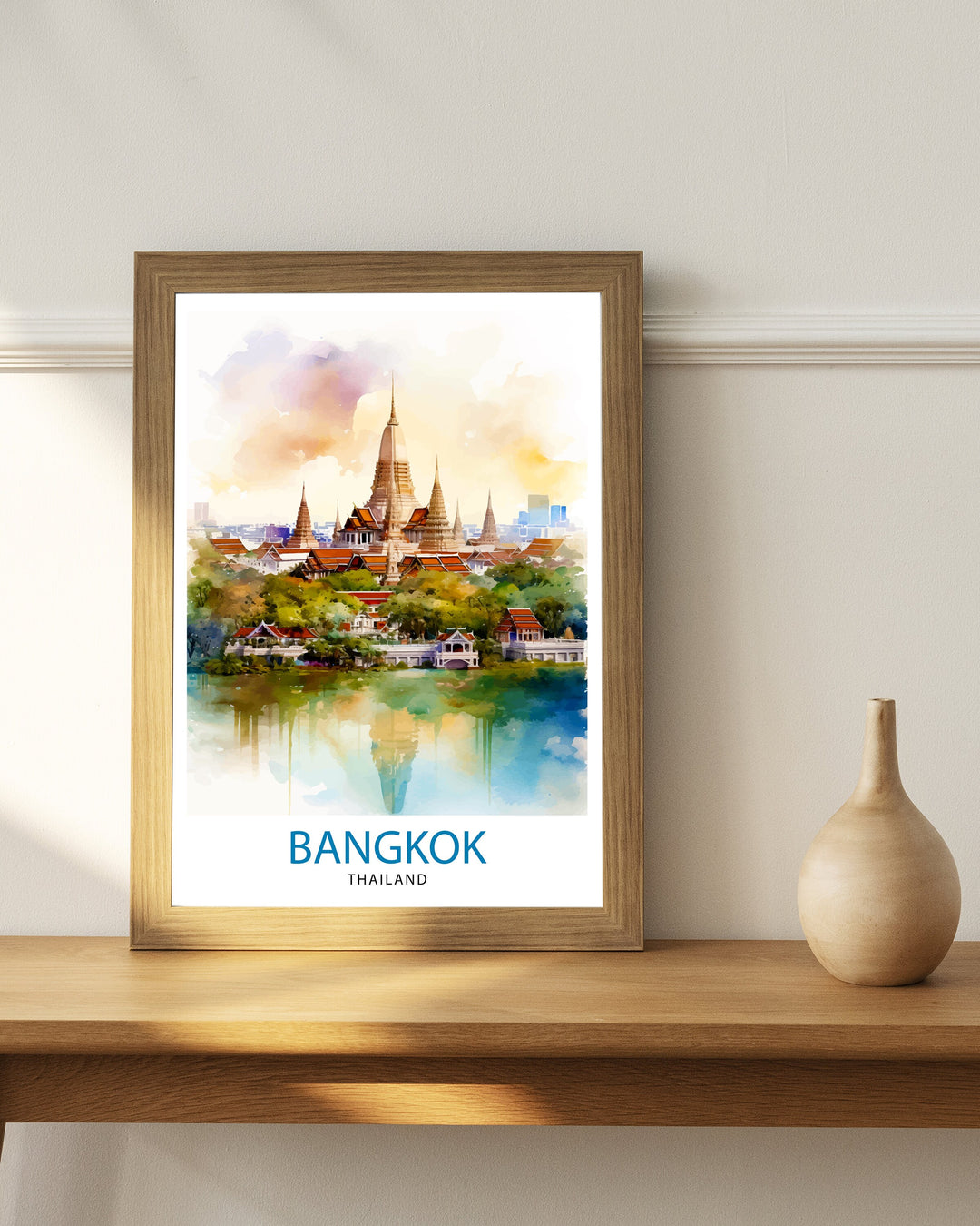 Bangkok Thailand Travel Print Bangkok Wall Decor Thailand Illustration Bangkok Travel Poster Gift for Thailand Travel Thailand Home Decor