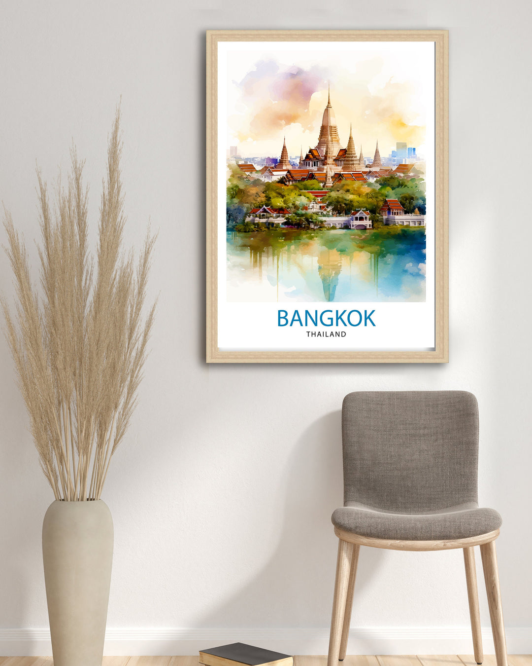 Bangkok Thailand Travel Print Bangkok Wall Decor Thailand Illustration Bangkok Travel Poster Gift for Thailand Travel Thailand Home Decor