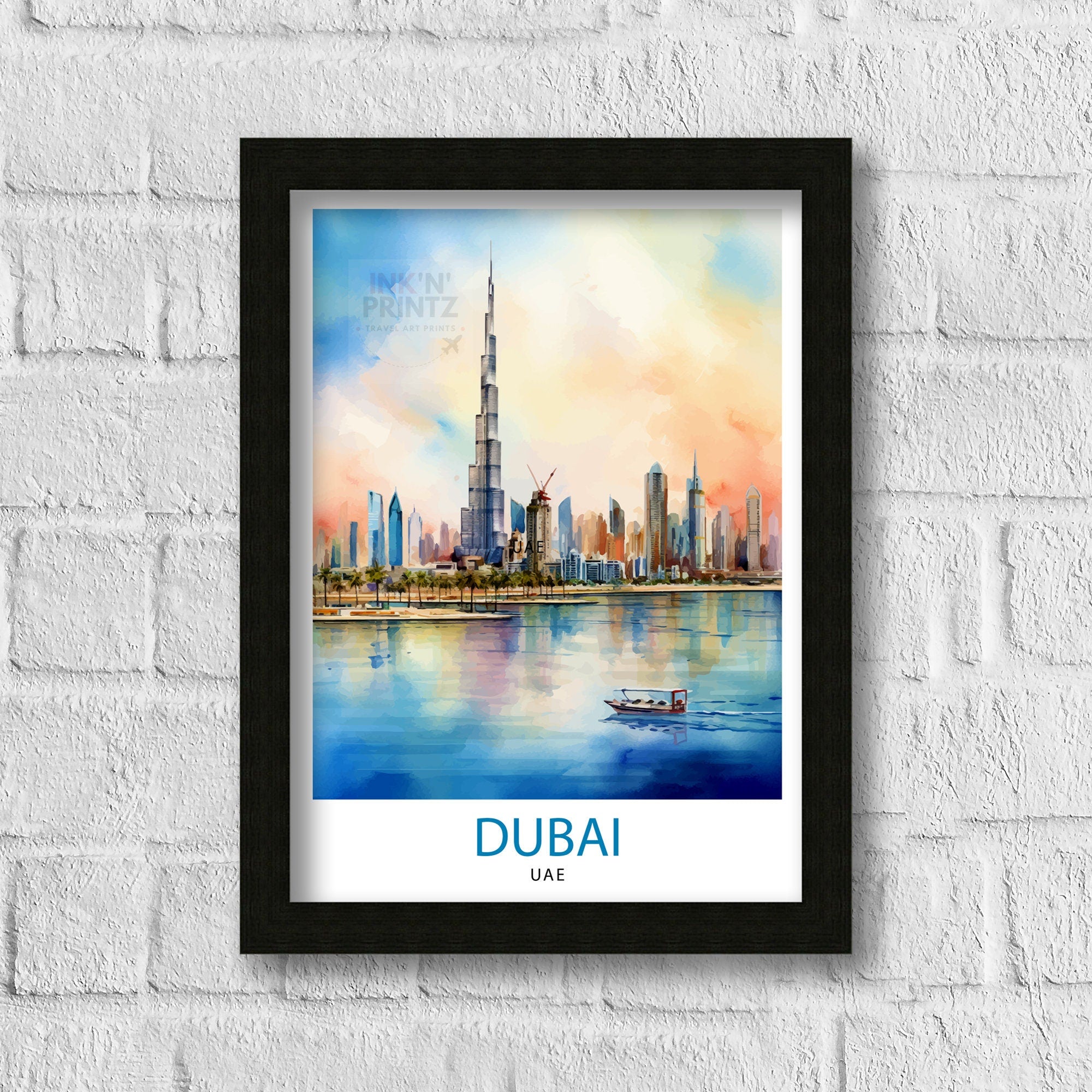 Dubai UAE Travel Print Dubai Wall Decor Dubai Home Living Decor Dubai Illustration Travel Poster Gift For Dubai UAE Home Decor