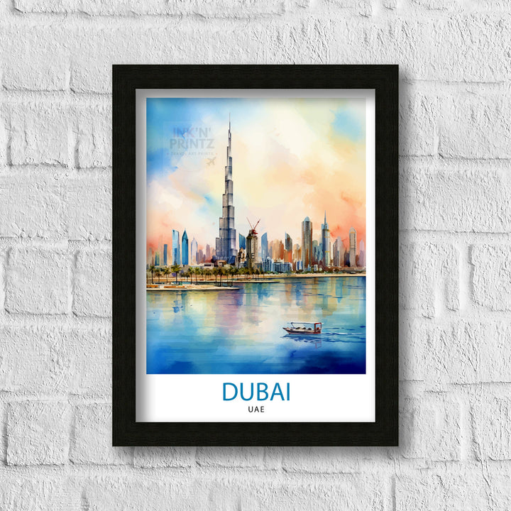 Dubai UAE Travel Print Dubai Wall Decor Dubai Home Living Decor Dubai Illustration Travel Poster Gift For Dubai UAE Home Decor