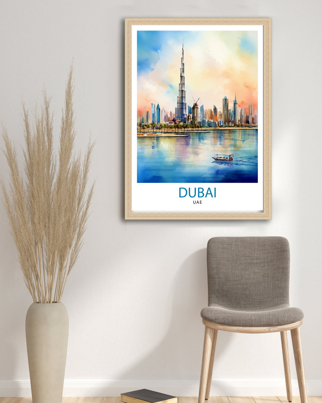 Dubai UAE Travel Print Dubai Wall Decor Dubai Home Living Decor Dubai Illustration Travel Poster Gift For Dubai UAE Home Decor