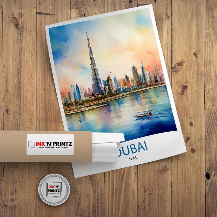 Dubai UAE Travel Print Dubai Wall Decor Dubai Home Living Decor Dubai Illustration Travel Poster Gift For Dubai UAE Home Decor