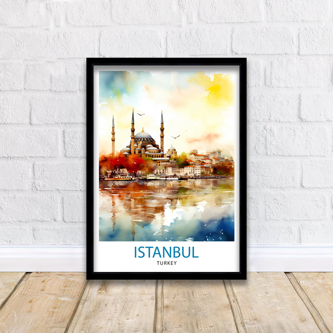 Istanbul Turkey Travel Print Istanbul Wall Art Turkey Illustration Istanbul Travel Poster Turkey Home Decor Gift for Travelers