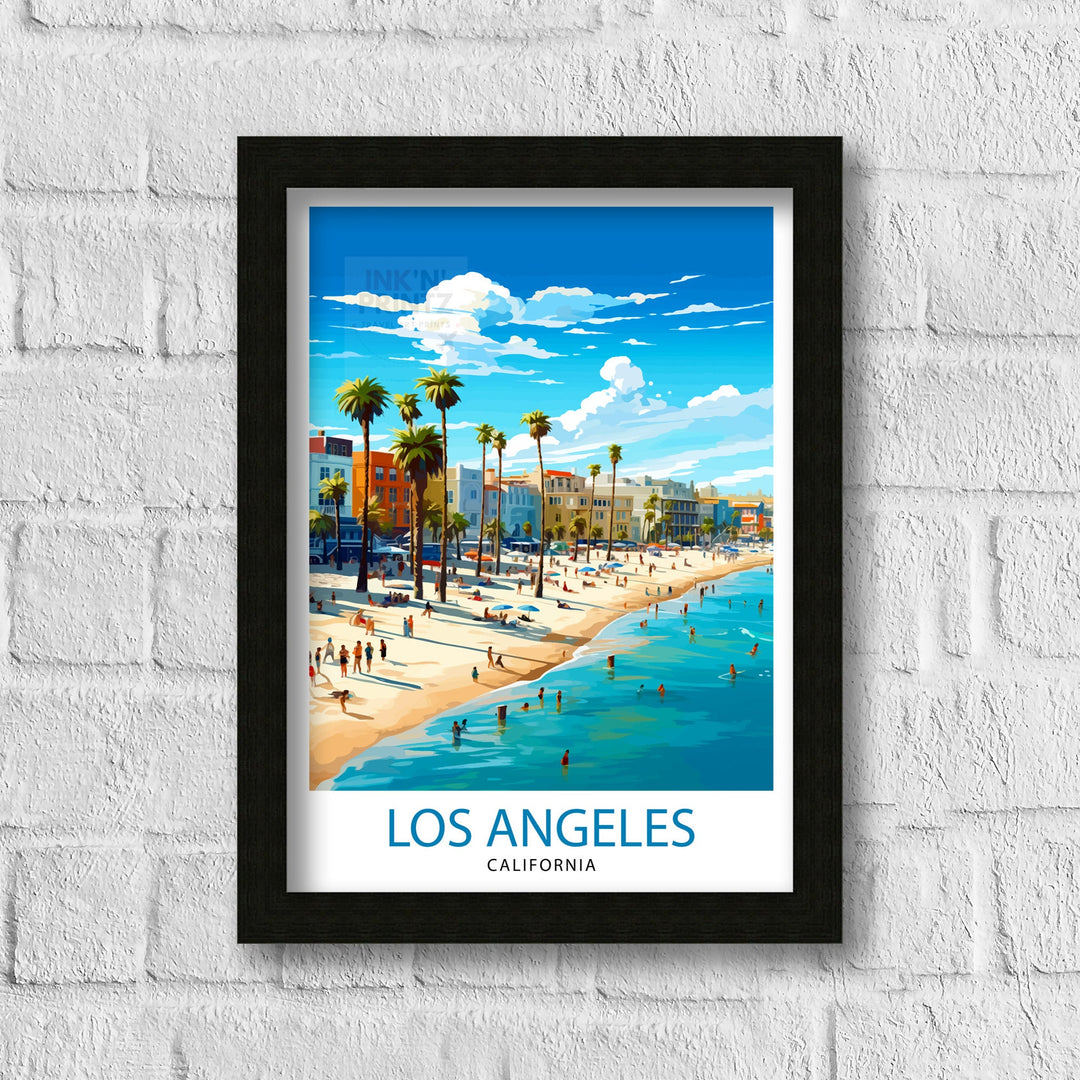 Los Angeles Travel Print| LA Wall Decor California Home Living Decor LA Illustration Travel Poster Gift for LA, California Home Decor