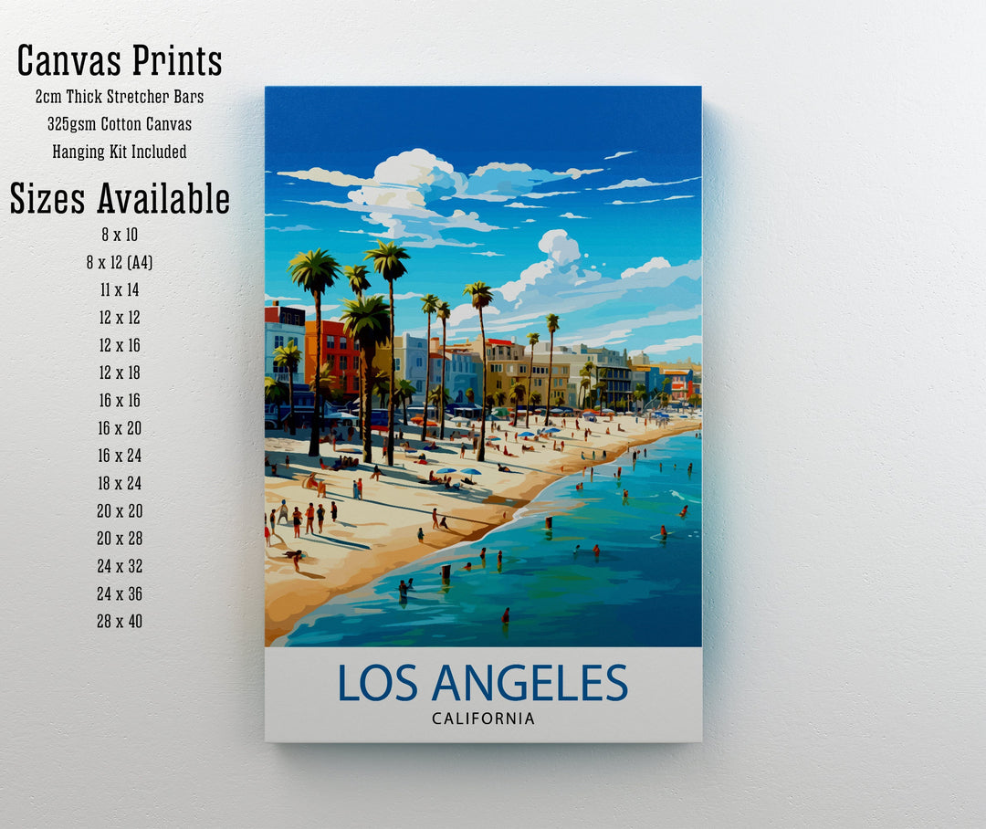 Los Angeles Travel Print| LA Wall Decor California Home Living Decor LA Illustration Travel Poster Gift for LA, California Home Decor