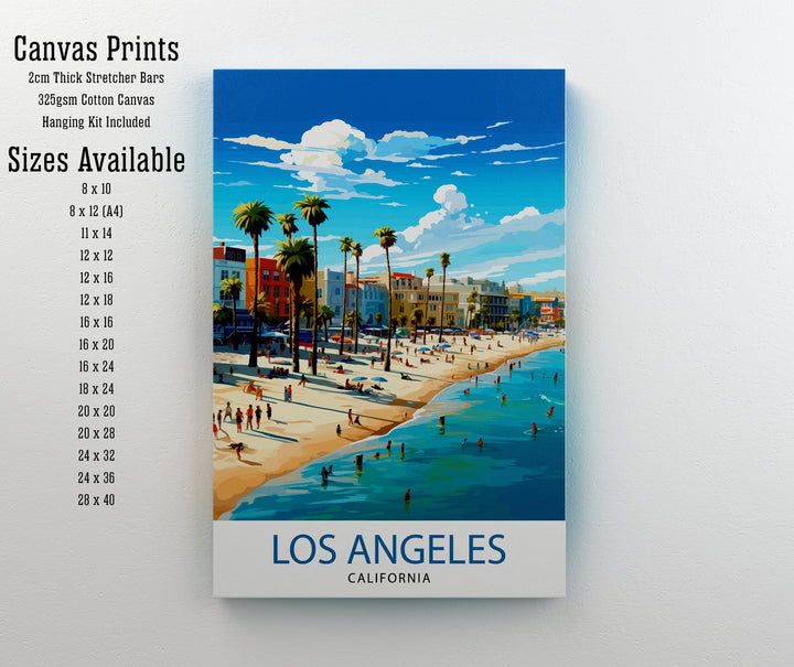 Los Angeles Travel Print| LA Wall Decor California Home Living Decor LA Illustration Travel Poster Gift for LA, California Home Decor