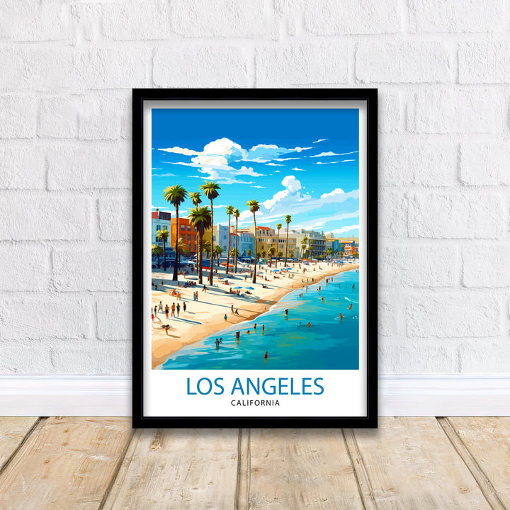 Los Angeles Travel Print| LA Wall Decor California Home Living Decor LA Illustration Travel Poster Gift for LA, California Home Decor