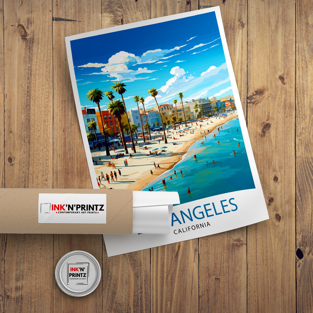 Los Angeles Travel Print| LA Wall Decor California Home Living Decor LA Illustration Travel Poster Gift for LA, California Home Decor
