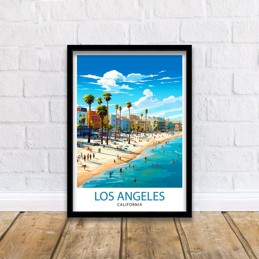 Los Angeles Travel Print| LA Wall Decor California Home Living Decor LA Illustration Travel Poster Gift for LA, California Home Decor