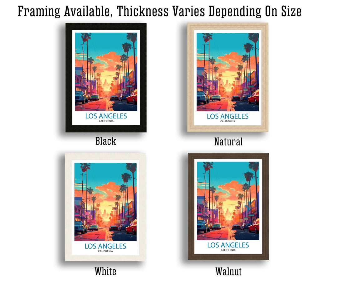Los Angeles Travel Print| LA Wall Art California Travel Poster Los Angeles Skyline Illustration LA Cityscape Print Gift For LA Lover