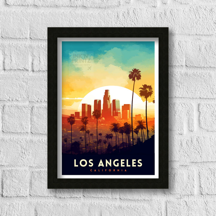 Los Angeles Travel Print| LA Wall Decor California Home Living Decor LA Illustration Travel Poster Gift for LA, California Home Decor