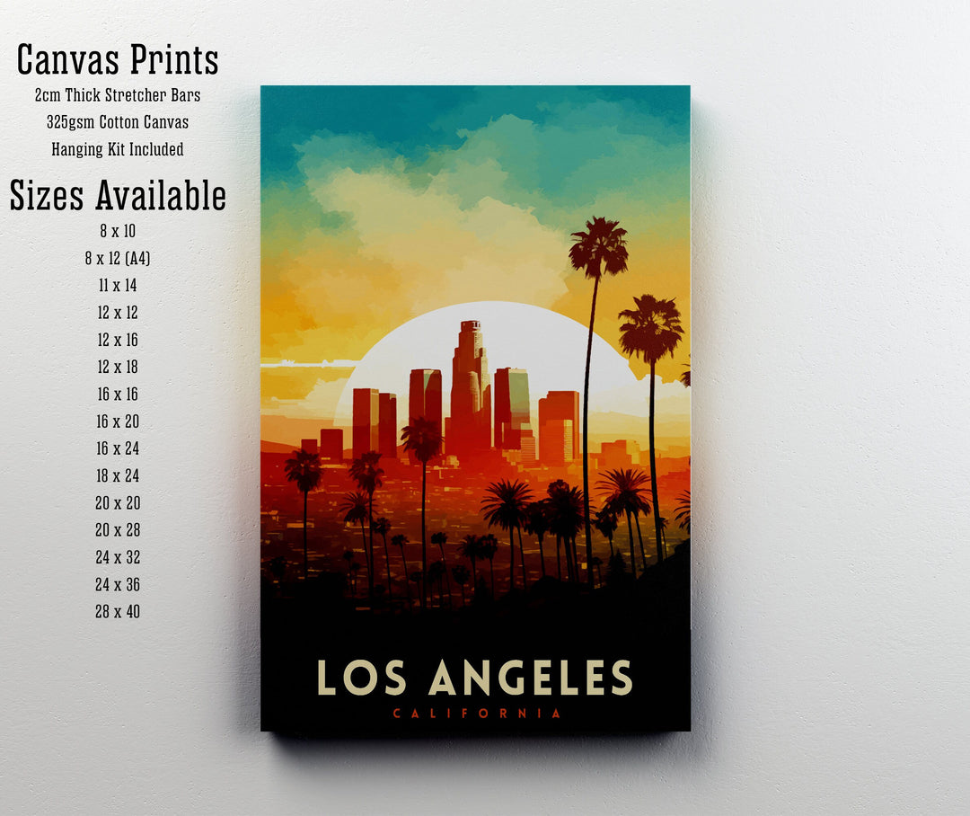 Los Angeles Travel Print| LA Wall Decor California Home Living Decor LA Illustration Travel Poster Gift for LA, California Home Decor