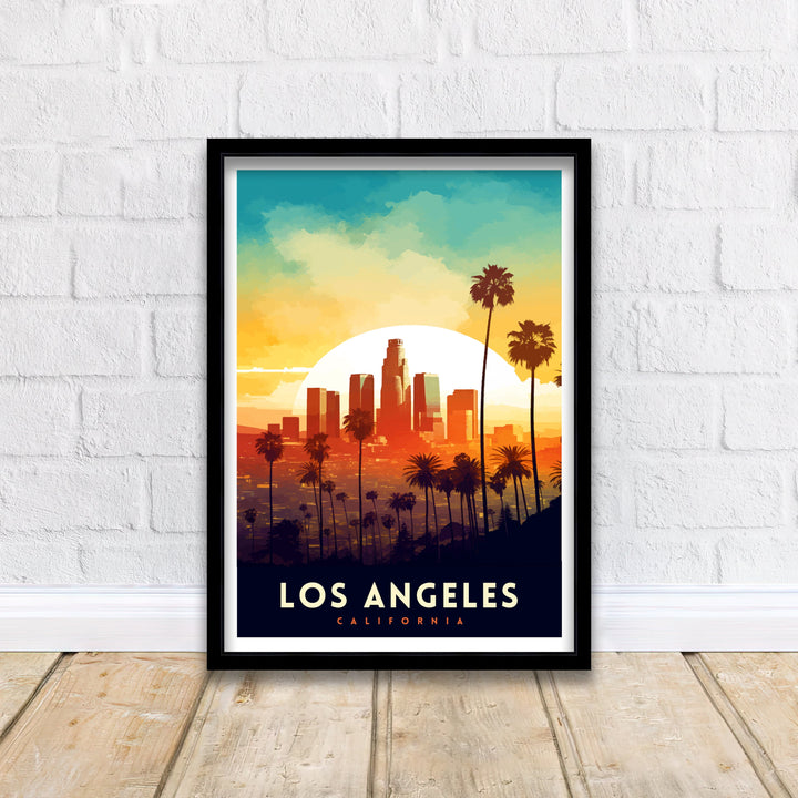 Los Angeles Travel Print| LA Wall Decor California Home Living Decor LA Illustration Travel Poster Gift for LA, California Home Decor