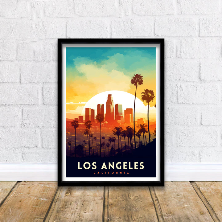 Los Angeles Travel Print| LA Wall Decor California Home Living Decor LA Illustration Travel Poster Gift for LA, California Home Decor