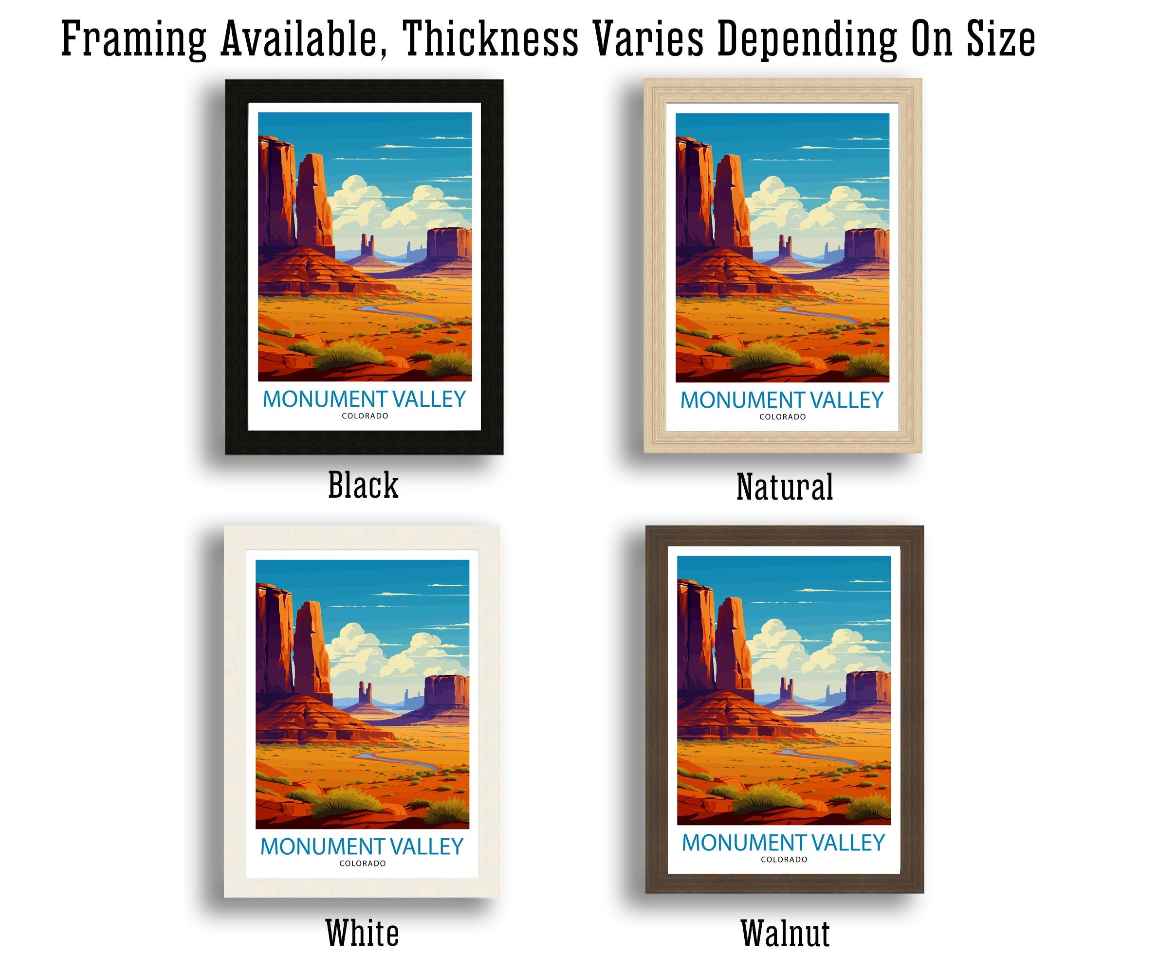 Monument Valley Print Iconic Desert Landscape Art American Southwest Poster Navajo Tribal Park Wall Decor Red Rock Formations Illustration