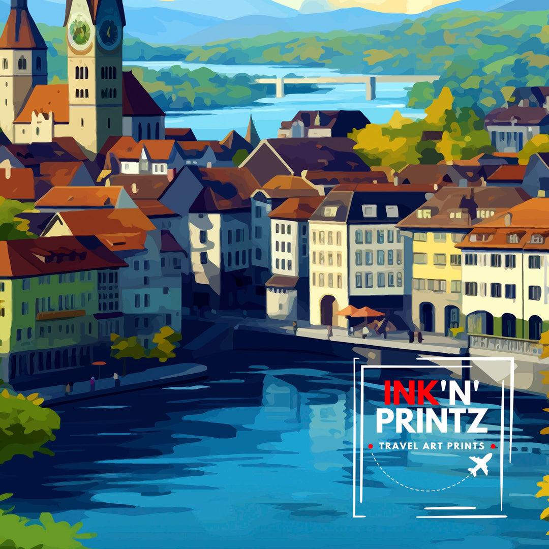 Zurich Switzerland Travel Print Zurich Wall Decor Zurich Home Living Decor Zurich Illustration Travel Poster Gift For Zurich Switzerland