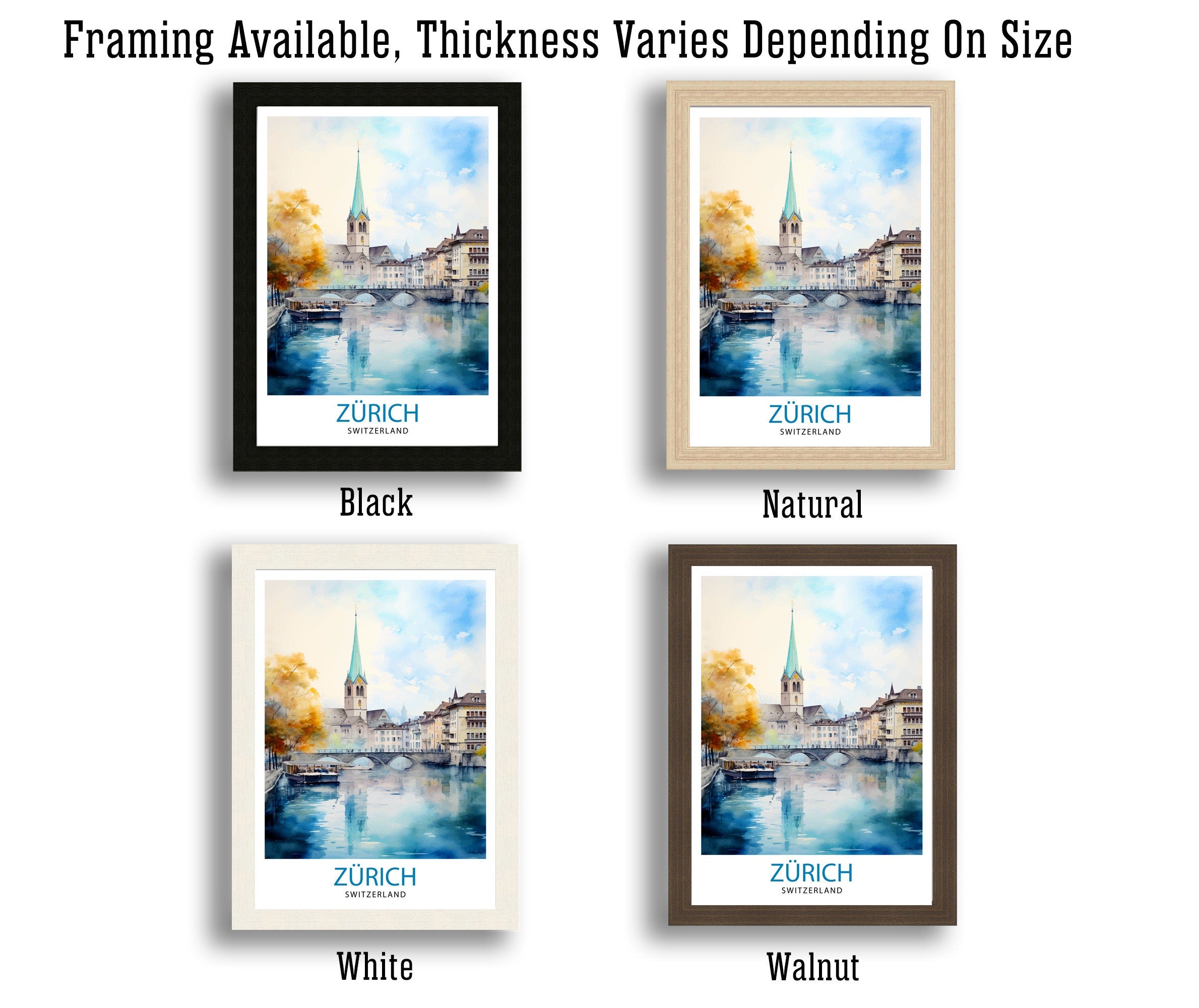 Zurich Switzerland Travel Print Zurich Wall Decor Zurich Home Living Decor Zurich Illustration Travel Poster Gift For Zurich Switzerland