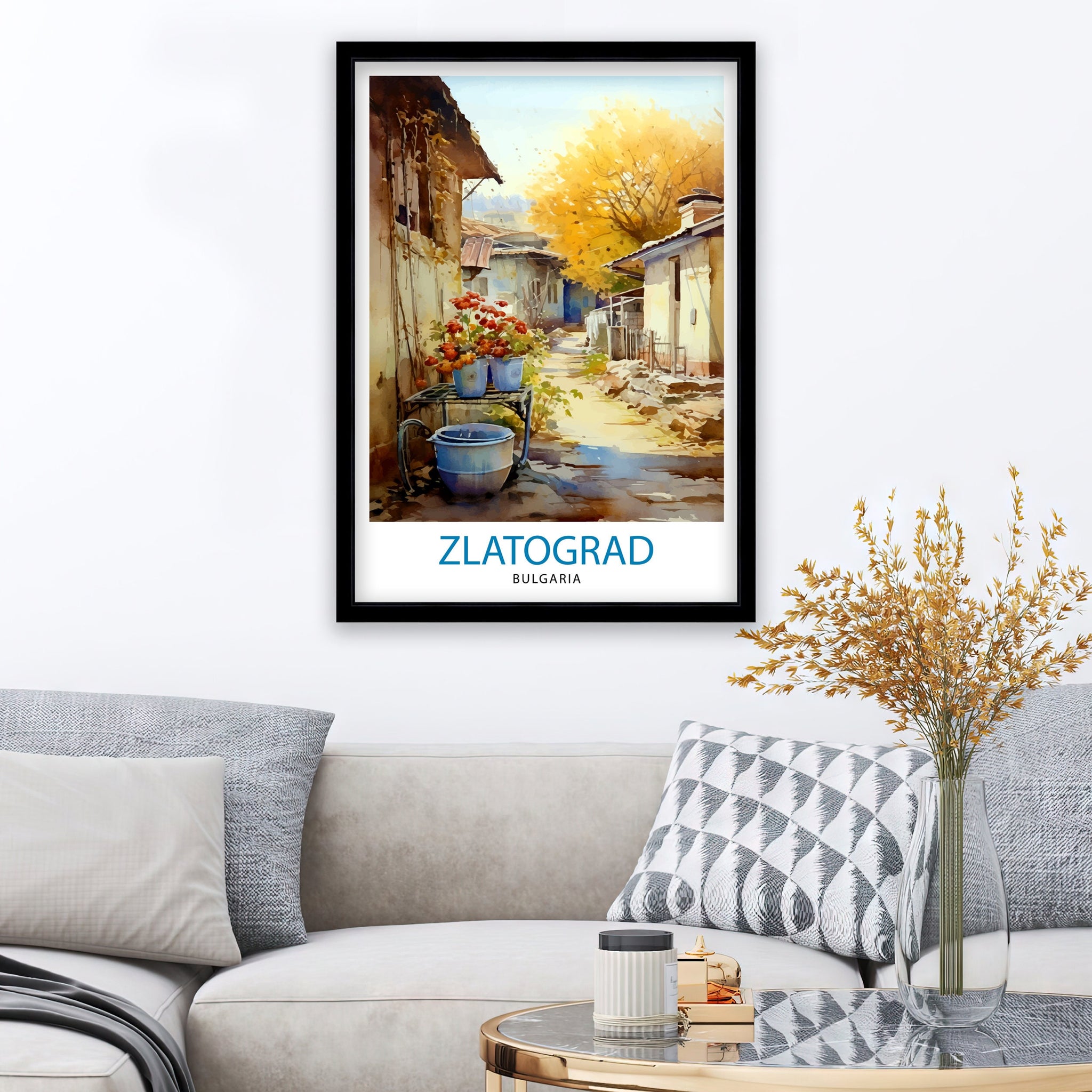 Zlatograd Bulgaria Print Traditional Bulgarian Village Art Rhodope Mountains Poster Zlatograd Heritage Wall Decor Balkan Countryside