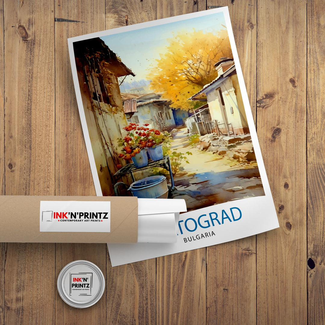 Zlatograd Bulgaria Print Traditional Bulgarian Village Art Rhodope Mountains Poster Zlatograd Heritage Wall Decor Balkan Countryside