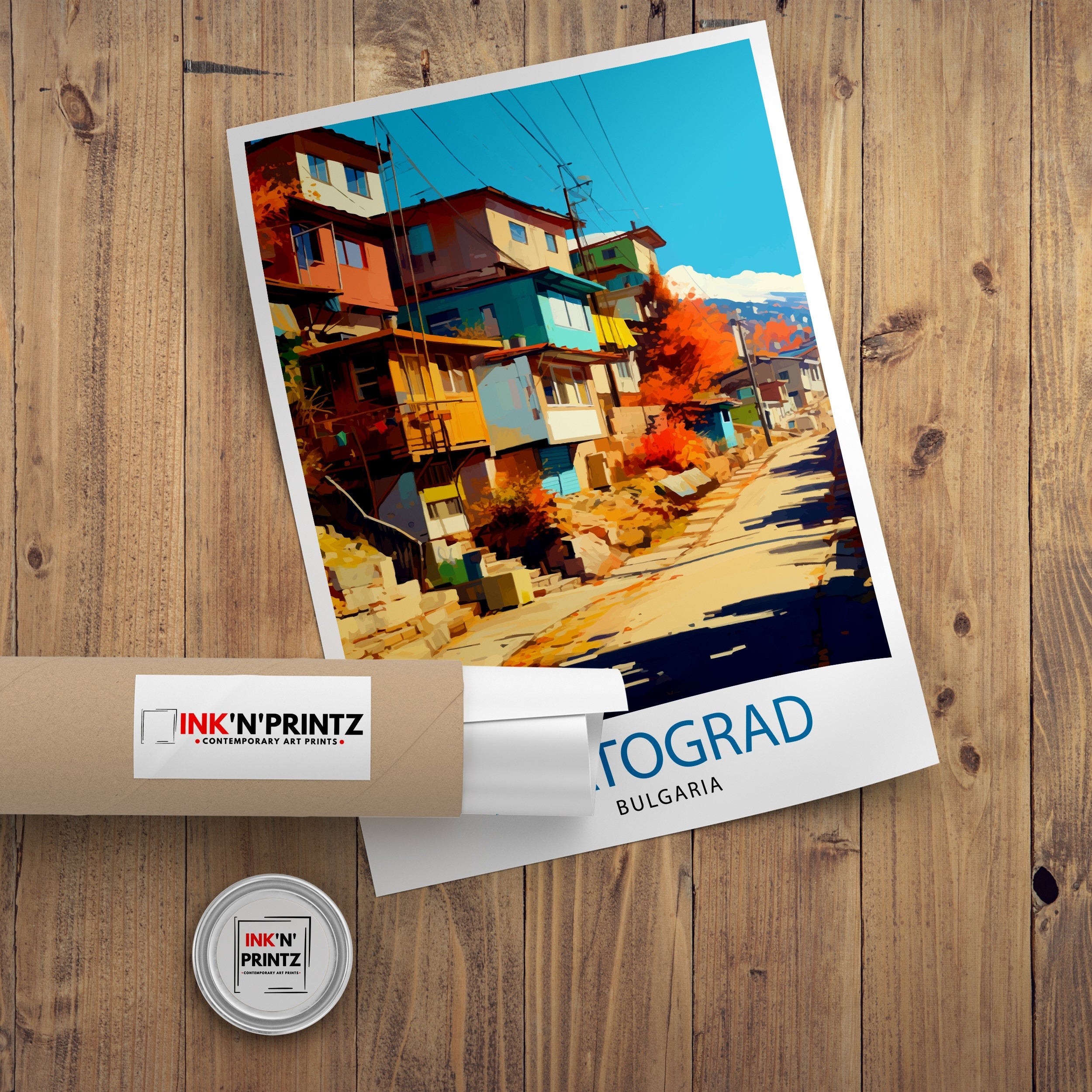 Zlatograd Bulgaria Print Traditional Bulgarian Village Art Rhodope Mountains Poster Zlatograd Heritage Wall Decor Balkan Countryside