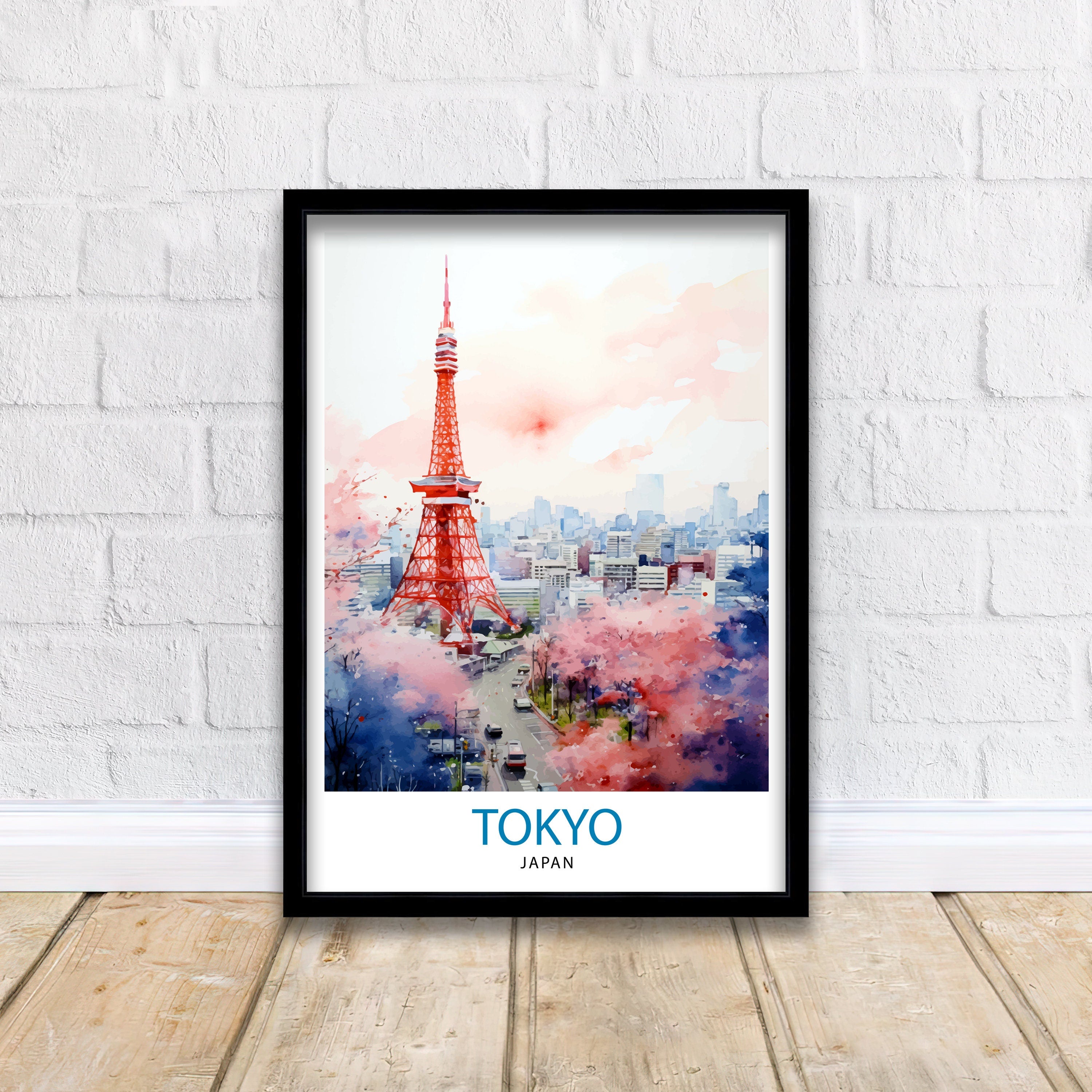 Tokyo Japan Travel Print Tokyo Wall Decor Tokyo Poster Japan Travel Prints Tokyo Art Print Tokyo Illustration Tokyo Wall Art
