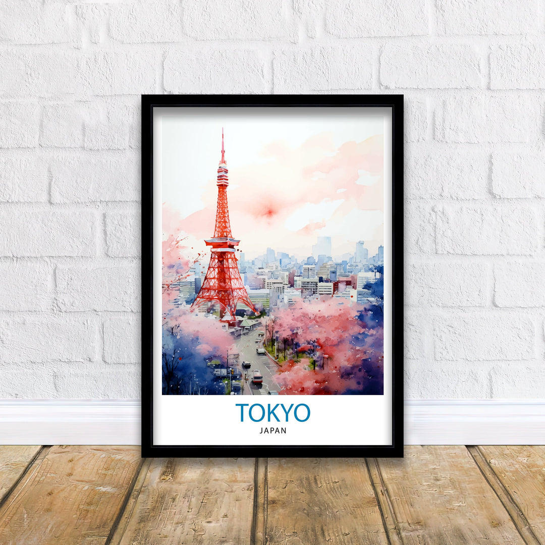 Tokyo Japan Travel Print Tokyo Wall Decor Tokyo Poster Japan Travel Prints Tokyo Art Print Tokyo Illustration Tokyo Wall Art