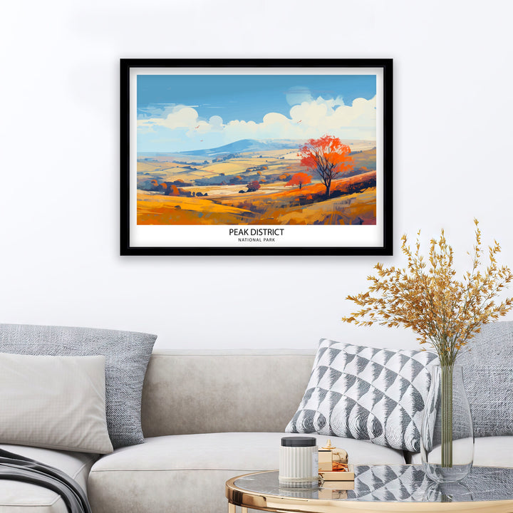 Peak District National Park Travel Print Peak District Wall Decor Peak District Home Living Decor Peak District Illustration Travel Poster