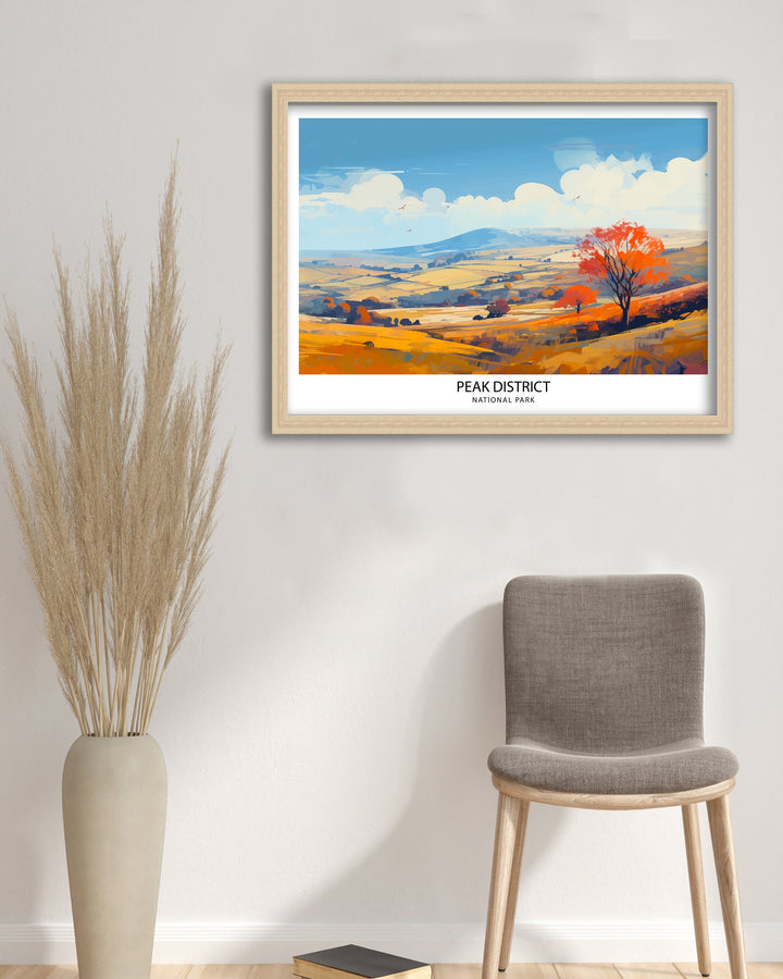 Peak District National Park Travel Print Peak District Wall Decor Peak District Home Living Decor Peak District Illustration Travel Poster