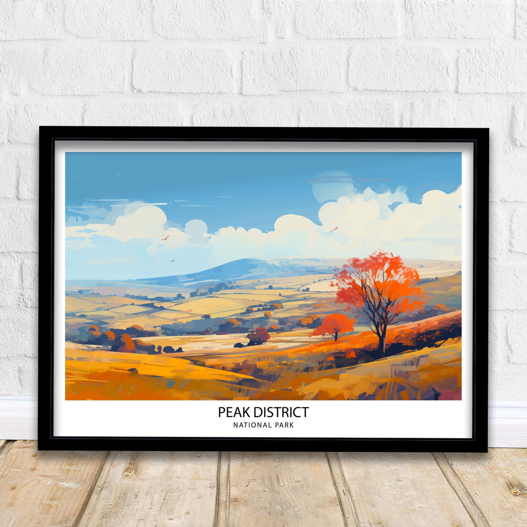 Peak District National Park Travel Print Peak District Wall Decor Peak District Home Living Decor Peak District Illustration Travel Poster