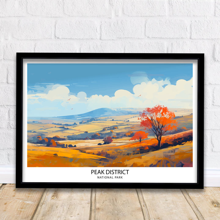 Peak District National Park Travel Print Peak District Wall Decor Peak District Home Living Decor Peak District Illustration Travel Poster