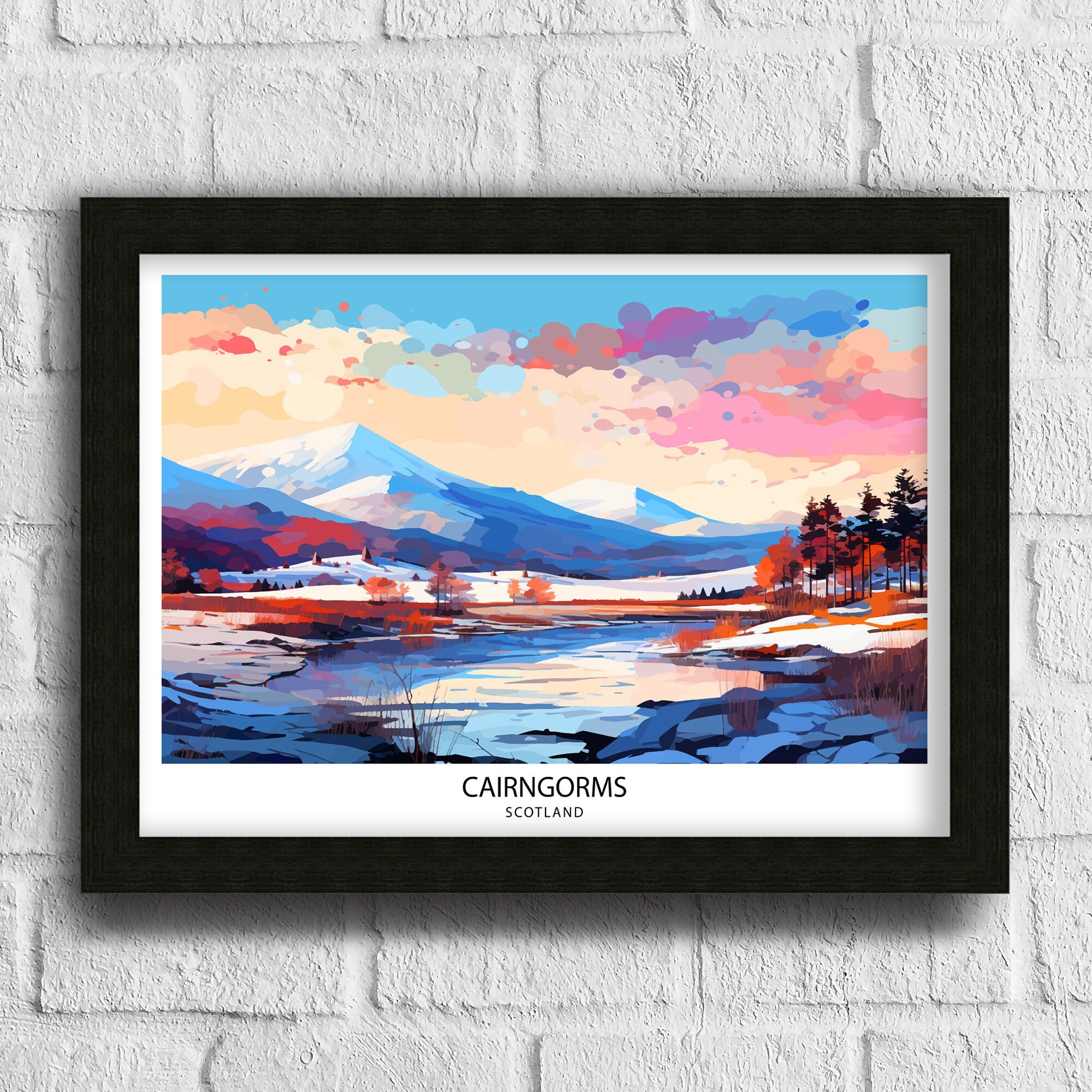 Cairngorms National Park Travel Print National Park Scotland Cairngorms Print Travel Poster Scottish Highlands Cairngorms Poster
