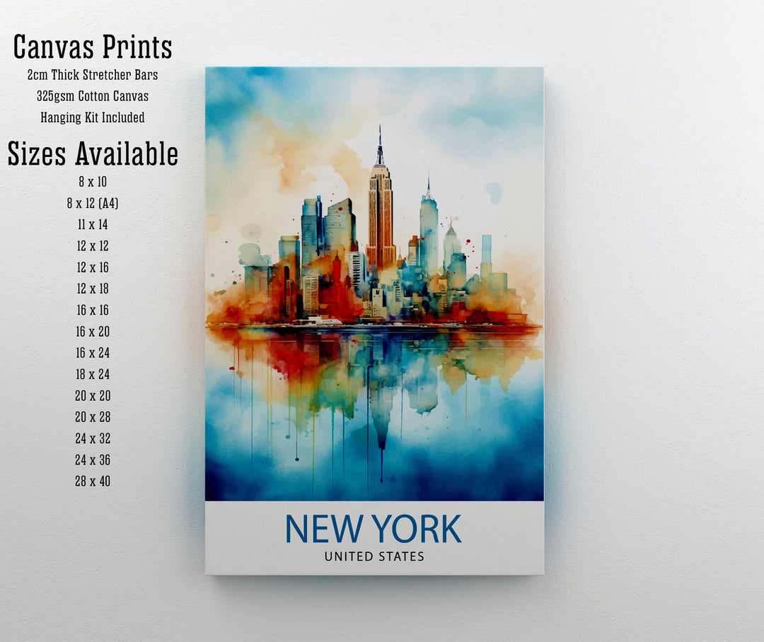 New York City Travel Print| New York Wall Art NYC Illustration Travel Poster Gift for New York Home Decor
