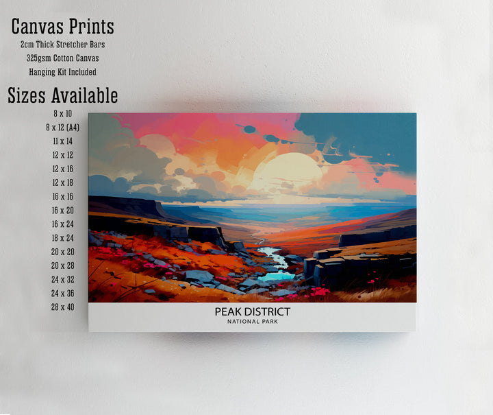 Peak District National Park Travel Print Peak District Wall Decor Peak District Home Living Decor Peak District Illustration Travel Poster