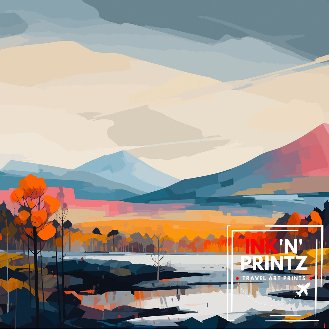 Cairngorms National Park Travel Print National Park Scotland Cairngorms Print Travel Poster Scottish Highlands Cairngorms Poster