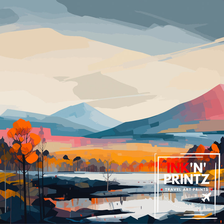 Cairngorms National Park Travel Print National Park Scotland Cairngorms Print Travel Poster Scottish Highlands Cairngorms Poster