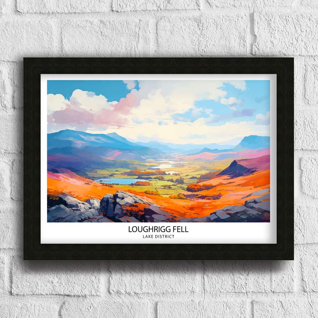 Loughrigg Fell Lake District Travel Poster Lake District